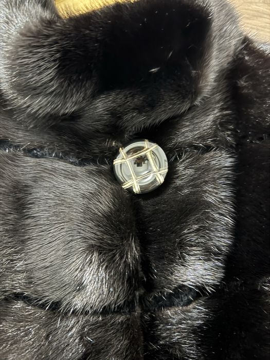 Норковая шуба черная