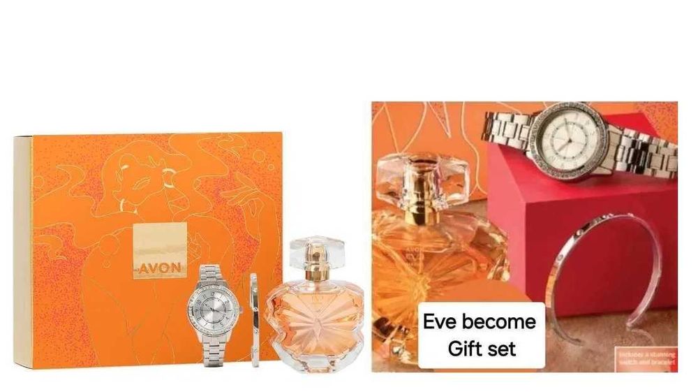 Set cadou Eve Become parfum și bijuterii Avon (cu ceas și brățară)