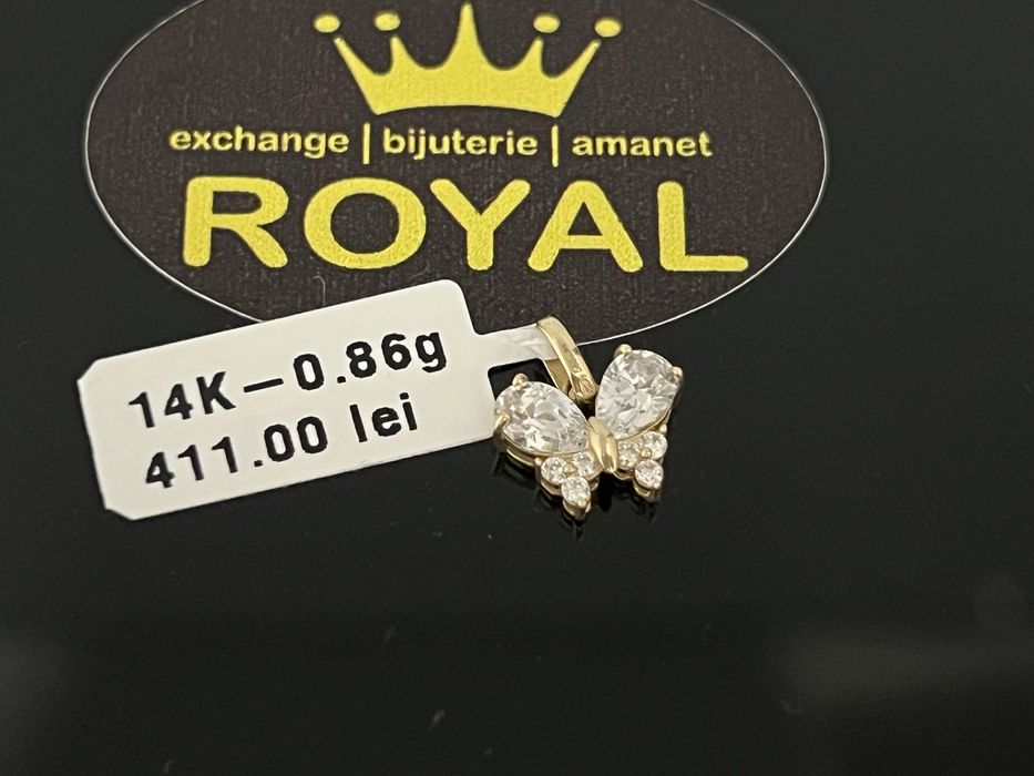 Bijuteria Royal CB : Pandantiv fluture aur 14K 0,86 grame