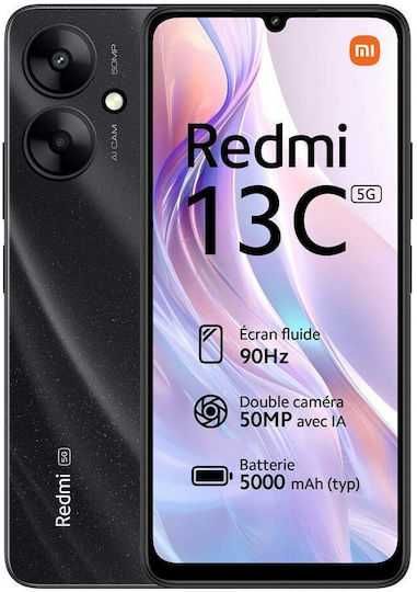 Чисто нов Xiaomi Redmi 13C 5G, 4GB RAM / 128GB памет, цвят Starry Black