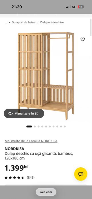 Vând dulap bambus Ikea