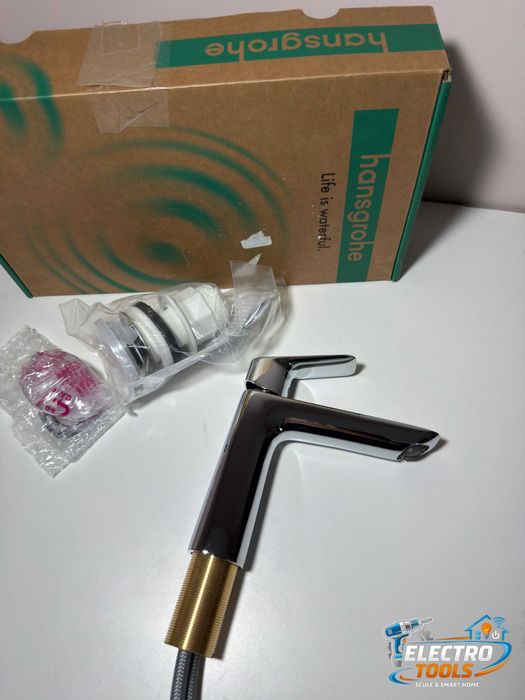 Baterie lavoar Hansgrohe Logis 110 Fine, ventil push-open, crom