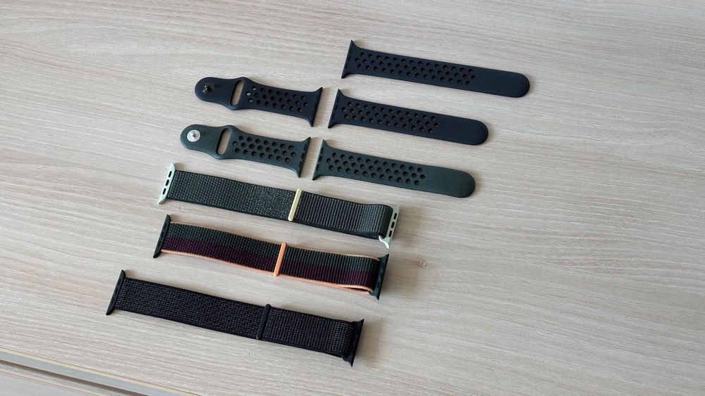 Curele Apple Watch 44 45 Dark Cherry Cypress Nike Cargo Kaki Black