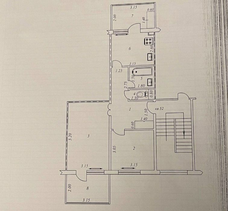 Юнусабад 10 конечка 2/4/5 раздельная 61м²