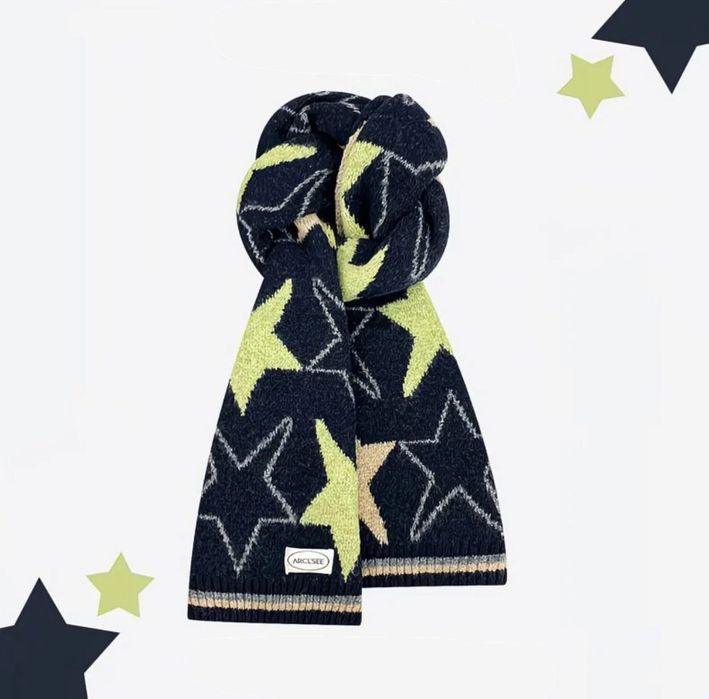 Модные шарфы для зимы со звездами разных цветов