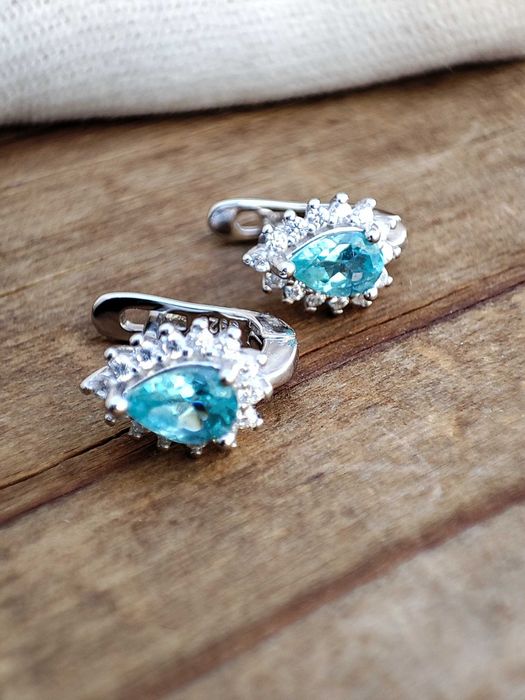 925-Cercei argint cu apatite