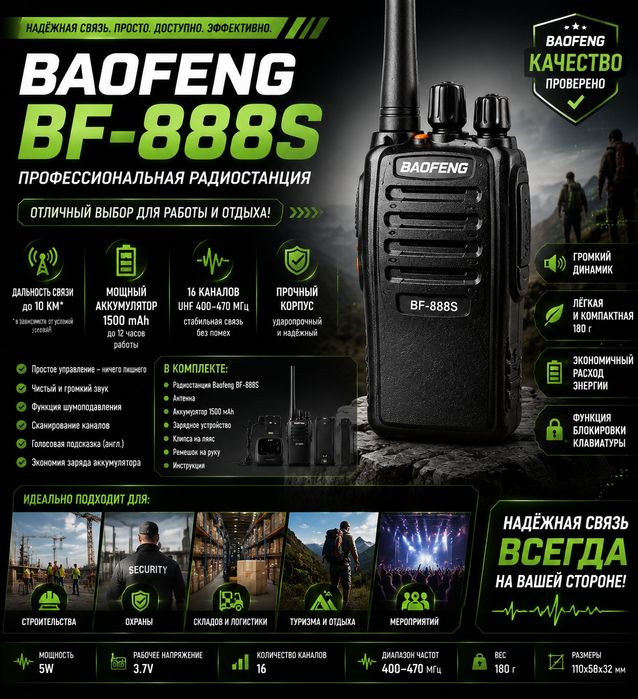 Рации Baofeng 2шт