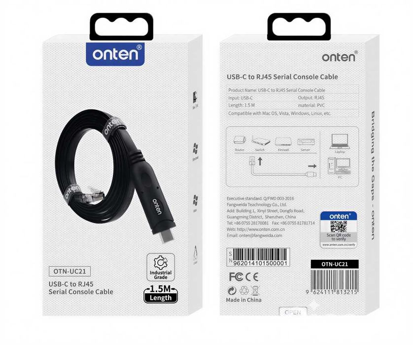 Onten OTN-UA21 / OTN-UC21 — кабели USB и Type-c to RJ45. Есть доставка