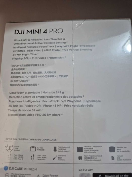 Дрон DJI Mini 4 Pro Fly More Combo, DJI RC-2, 34 min,Bundle, НОВО