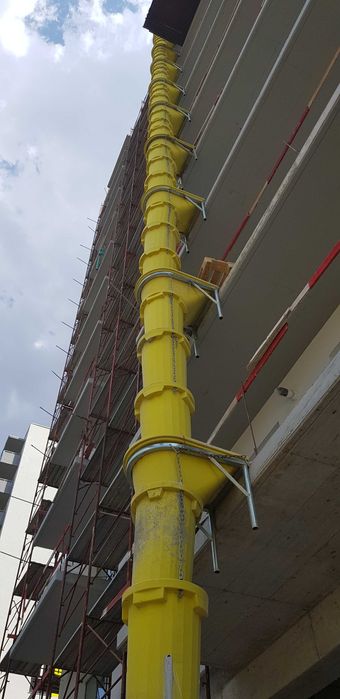 Tubulatura evacuare deseuri constructii, tobogan moloz, jgheaburi