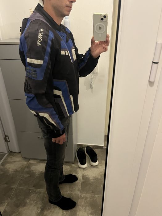 Текстилно мото яке с пълен комплект протектори, размер L