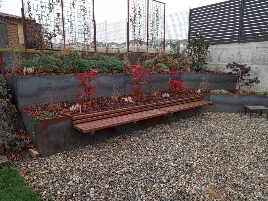 Terasari metalice, borduri-separatoare de gazon din metal