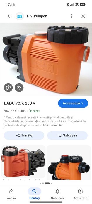 Pompa recirculare apa piscina Badu 90/11 WE