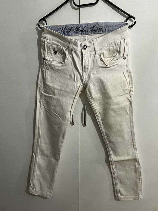 Blugi jeans drepti regular albi dama US Polo ASSN marimea 26 S