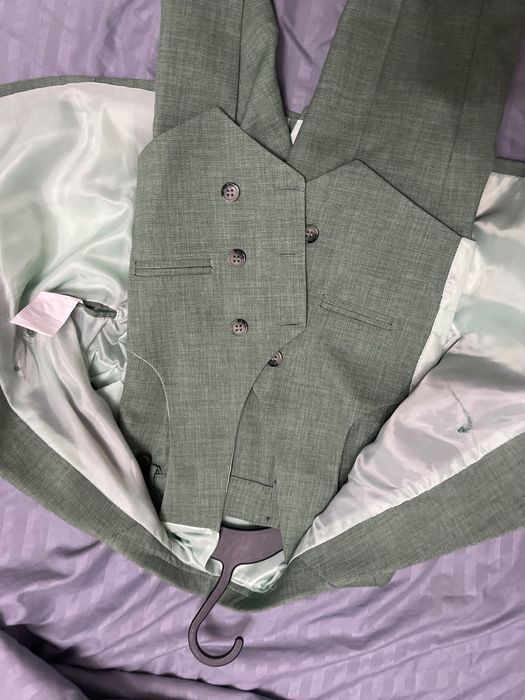 Costum copil baiat 2-3 ani verde din 3 piese