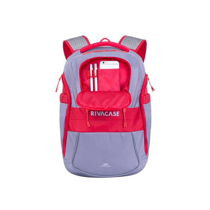 ^Рюкзак RIVACASE 5225 grey/red 15.6'' 20L Laptop backpack / 6
