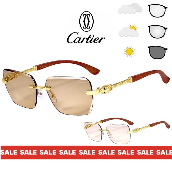 Cartier Rope 2027 Унисекс слънчеви очила фотохромни стъкла които се затъмняват до 40% при слънце