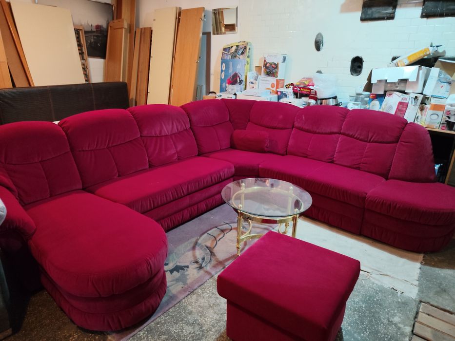 Canapea din piele alcantara pe colt extensibila