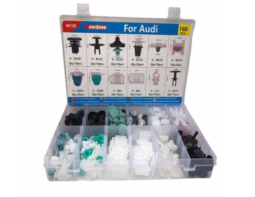 Крепежни елементи и щипки за AUDI кутия - 160 бр.
