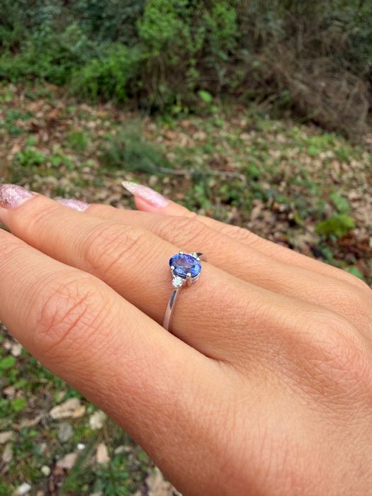 Кольцо золотое с Танзанитом и бриллиантами