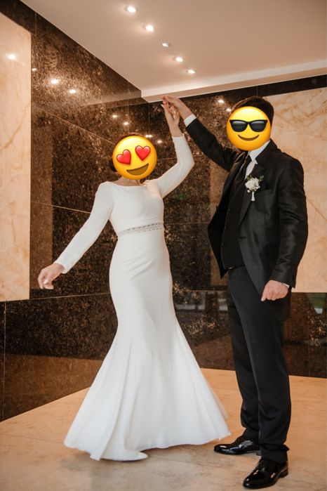 Rochie mireasa tip sirena + voal lung 2.5m cadou