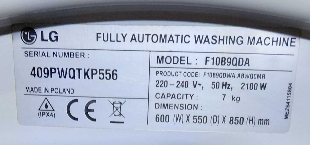 Vânzare mașină automată de spălat rufe marca LG cu încărcare frontală!