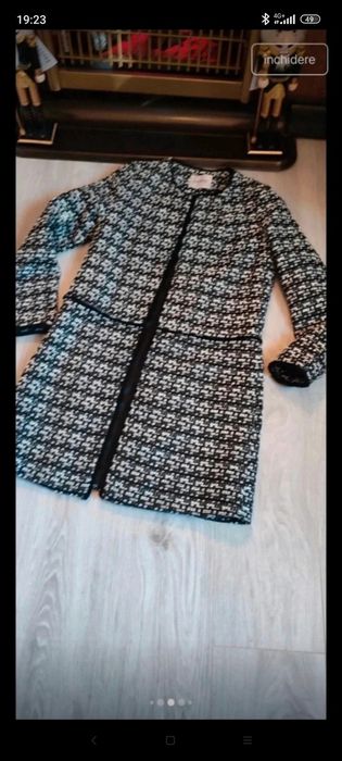 Haina eleganta Orsay, negru cu alb, stil clasic franțuzesc, lână
