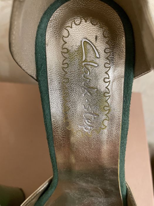 Бархатные Зеленые Босоножки