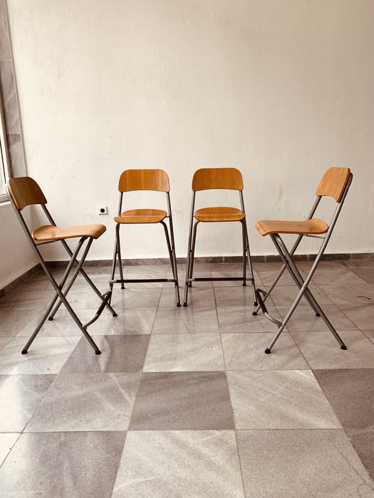 Скандинавски сгъваеми бар столове – 4 броя | Minimalist Nordic Design