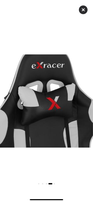 Стол gaming Kring Racer X, PU, Бял/Черен