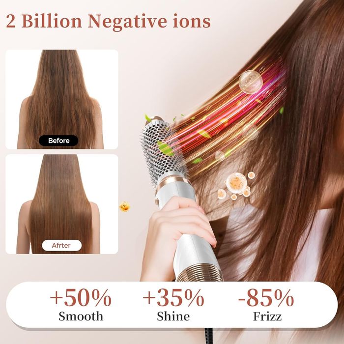 Стилизатор за коса 6в1, йонен сешоар, изправяне, въздушна маша къдрици