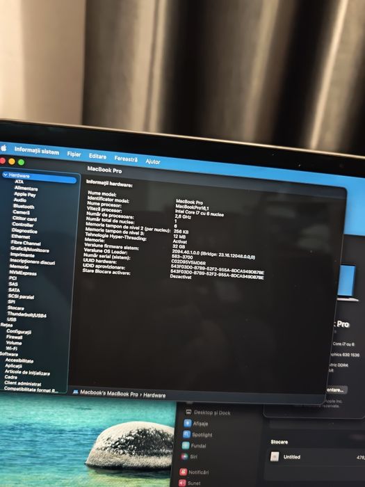 Laptop Apple Macbook Pro i7 16inch 32gb RAM,  2019