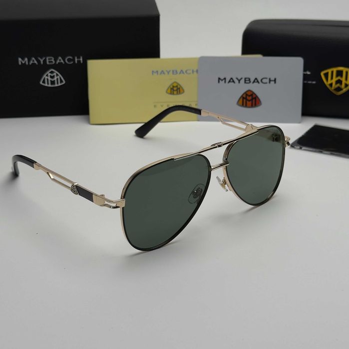 Слънчеви очила Aviator Premium Златни със зелени стъкла Класика UV400 CE