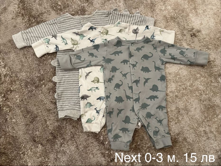 Лот дрехи 0-3 м ромпъри, бодита