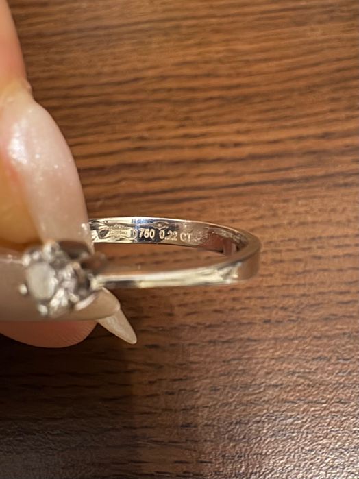 Inel aur alb 18k diamant 0.22 ct La Rosa