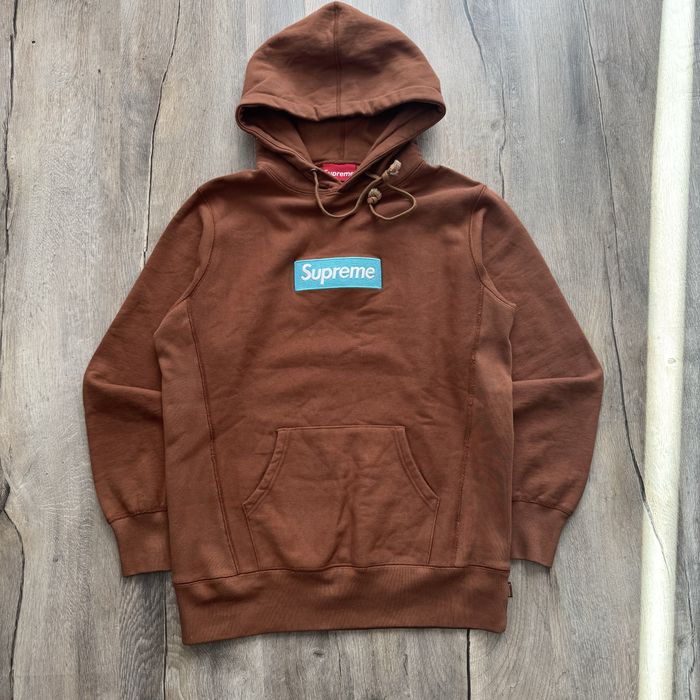 Supreme Rust Brown Teal FW17 Hoodie