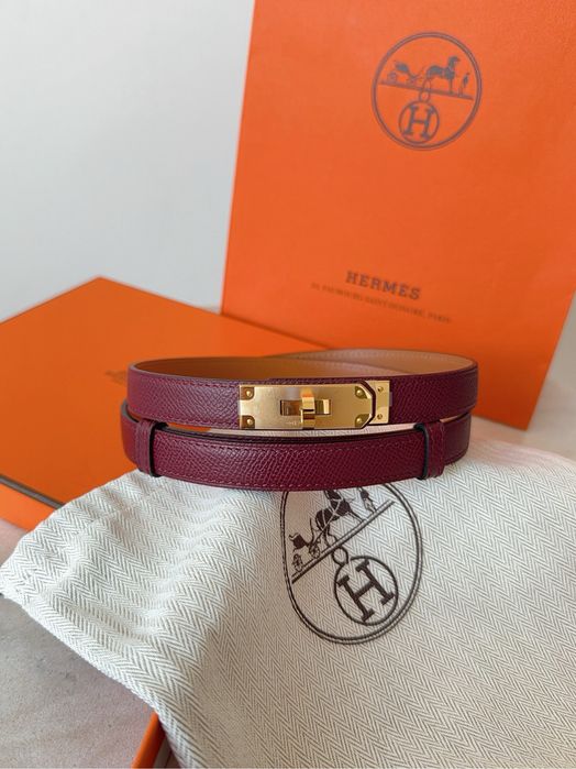 Curea Hermes Kelly ! Piele Epsom Burgundy ! Originala