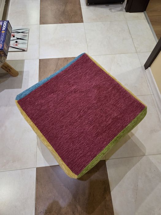 Табуретка/стол/пуф от Еко кожа бял