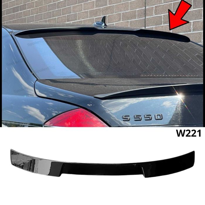 Спойлер за задно стъкло за Mercedes W221 (S-Class) – черен гланц