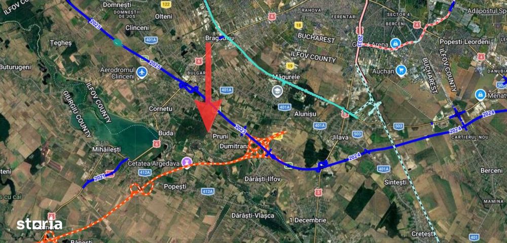 Teren intravilan, 4700 mp, dublu front stradal, la marginea Pădurii Co