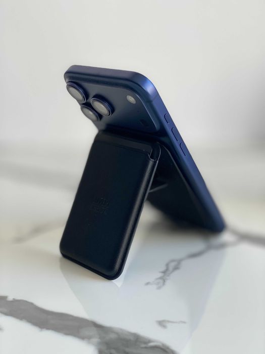 Магнитен кардхолдър със стойка - син - черен - magsafe wallet - Портфейл с MagSafe