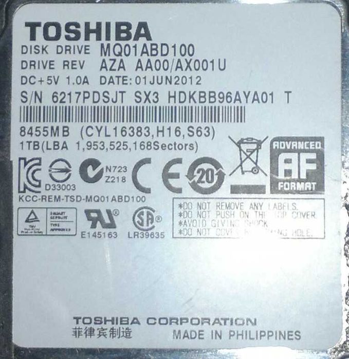 продам хард Тошиба 1000гб для ноута