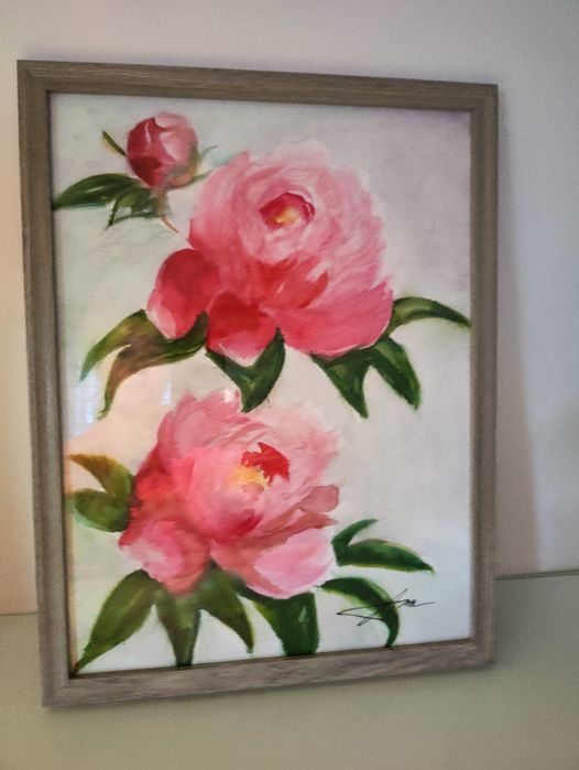 Tablou cu bujori 30x40