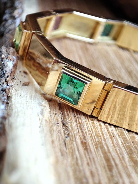 bratara aur 18k cu turmalina turmaline paraiba peridot lavender unicat