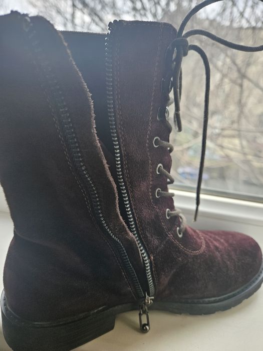 Ботинки коричневая замша