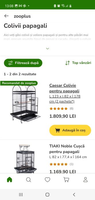 Colivie papagali Caesar/ Voliera