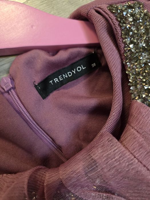 Официална дамска рокля - пепел от рози - 38 размер