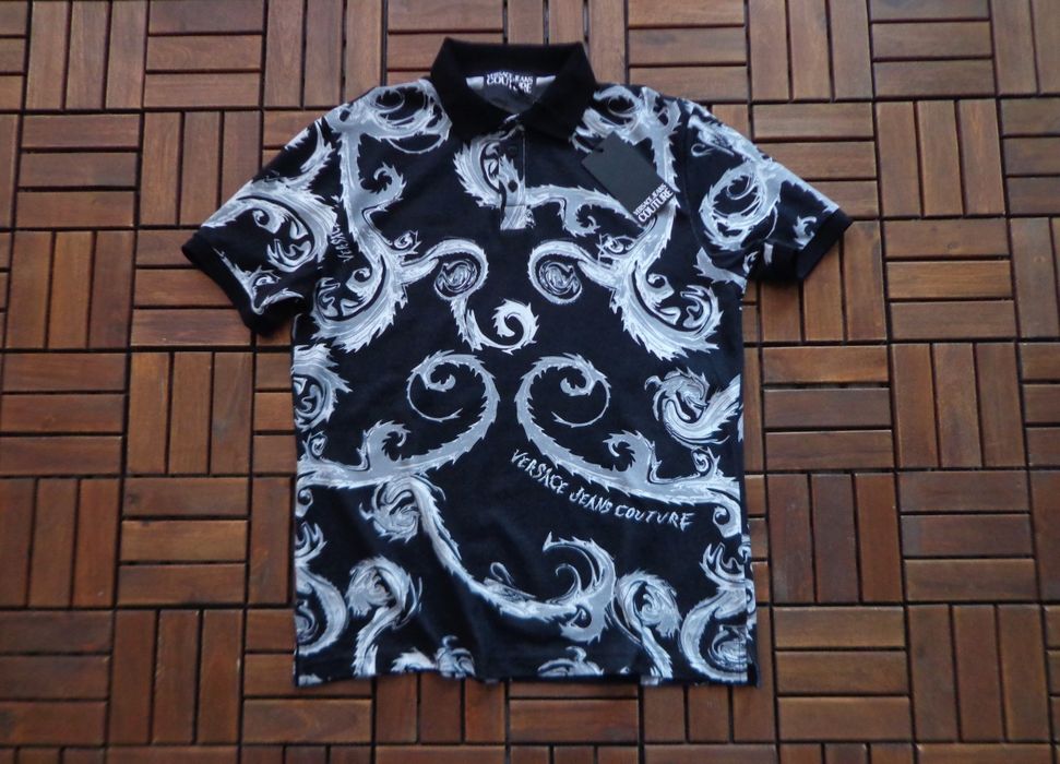 Мъжка тениска Versace Jeans Couture Barocco print cotton Polo T-shirt
