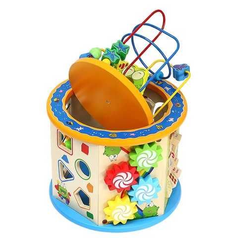 Интерактивен куб / Дървен образователен куб / Дидактически куб