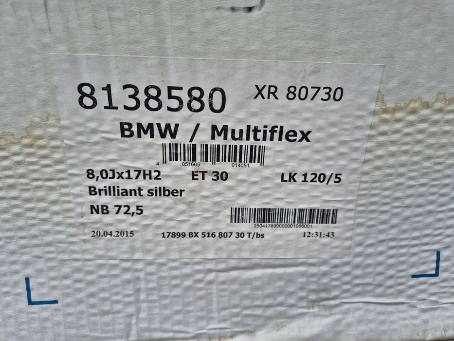 Джанти Borbet 17 цола , 5х120 , 8j , et30 Bmw Mini Opel  Vw T5 T6